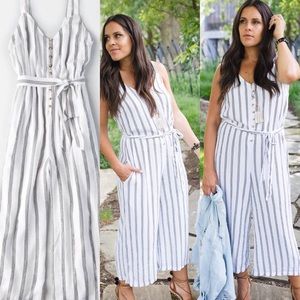 American Eagle Striped Culotte Jumpsuit, Size S